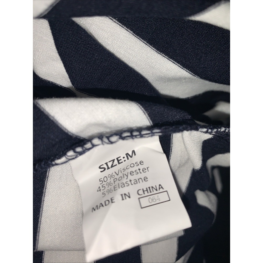 Dokotoo Women's Crew Neck Dress Preppy Casual Navy White stripe Size M NWT